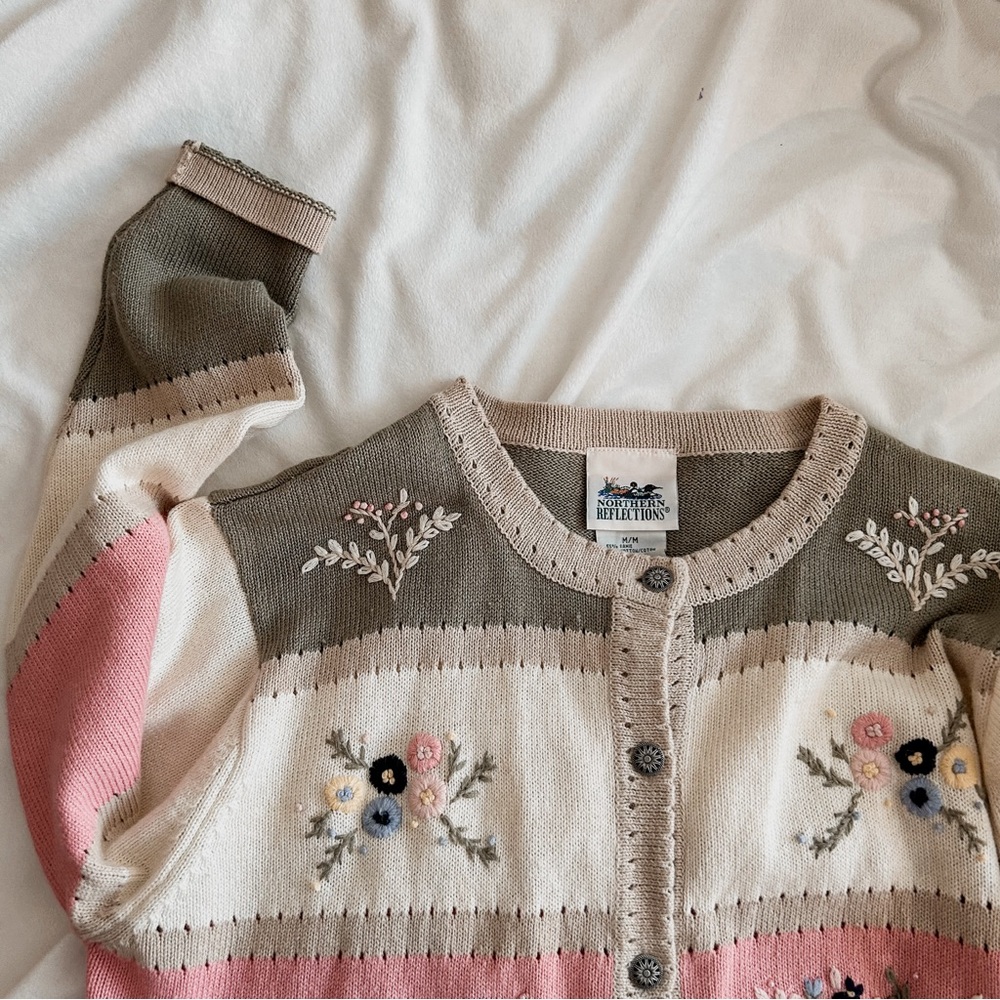 Vintage Northern Reflections Floral Cardigan SZ M